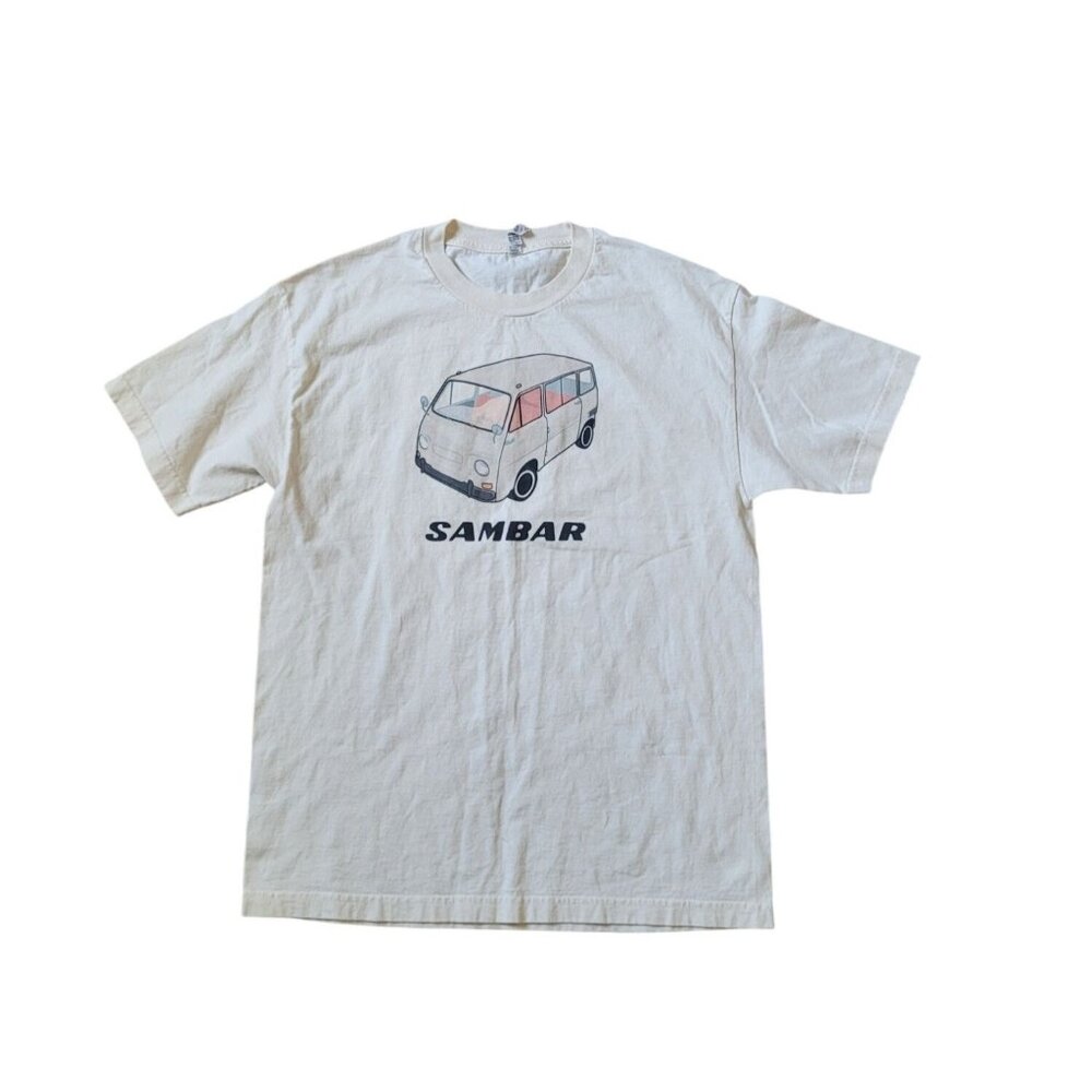 Men's Van Graphic T Shirt Cream Size‎ L Short Sleeve Crewneck Y2K Casual